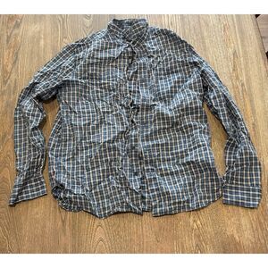 Lucky Brand Mens Button-Up Shirt Long Sleeve California Fit Plaid Blue Size L